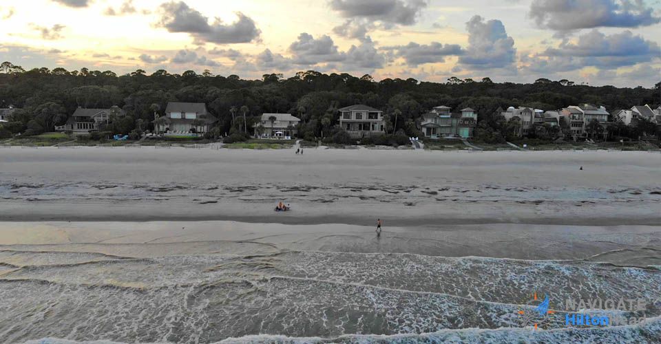 Drone view of Houses on the Beach at Hilton Head Island 960