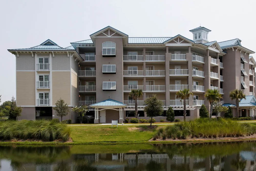Outside view of the balconies off of the Villas at the Bluewater Resort in Hilton Head