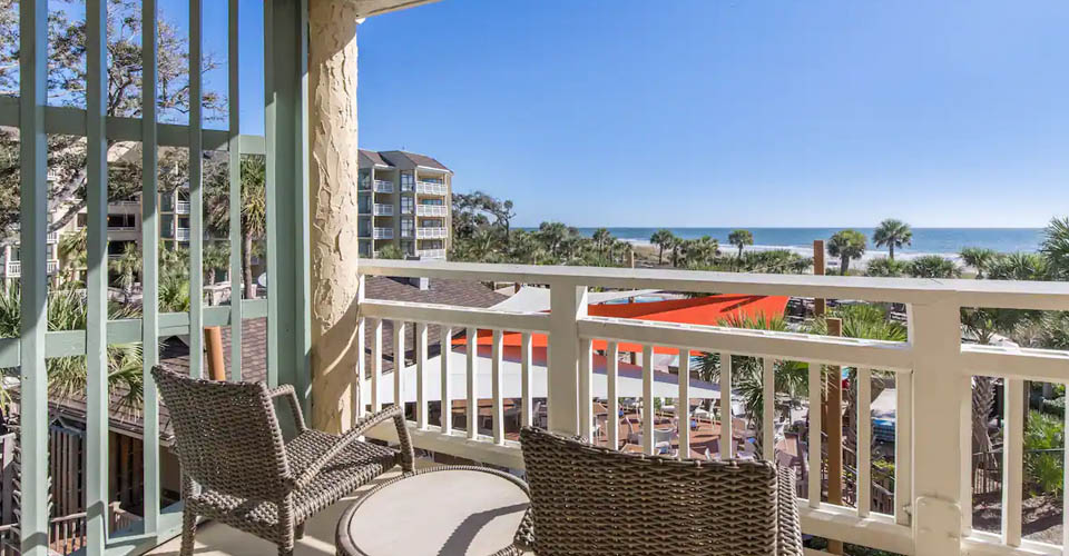 Balcony Views One Bedroom Oceanfront Suite at the Omni Hilton Head Oceanfront Resort 960
