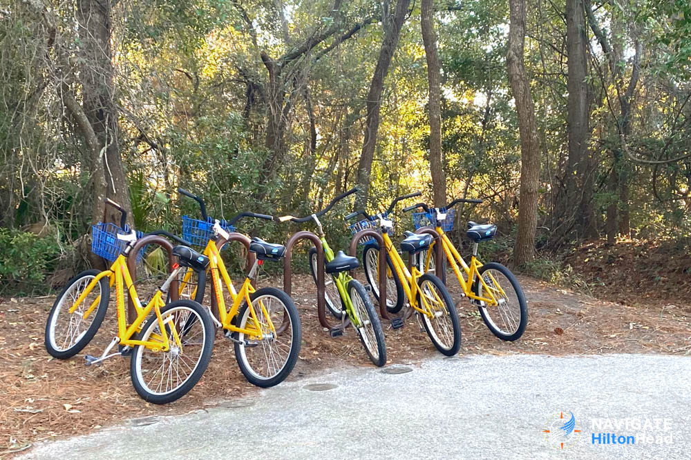 Bike Parking at the Folly Field Beach Park in Hilton Head