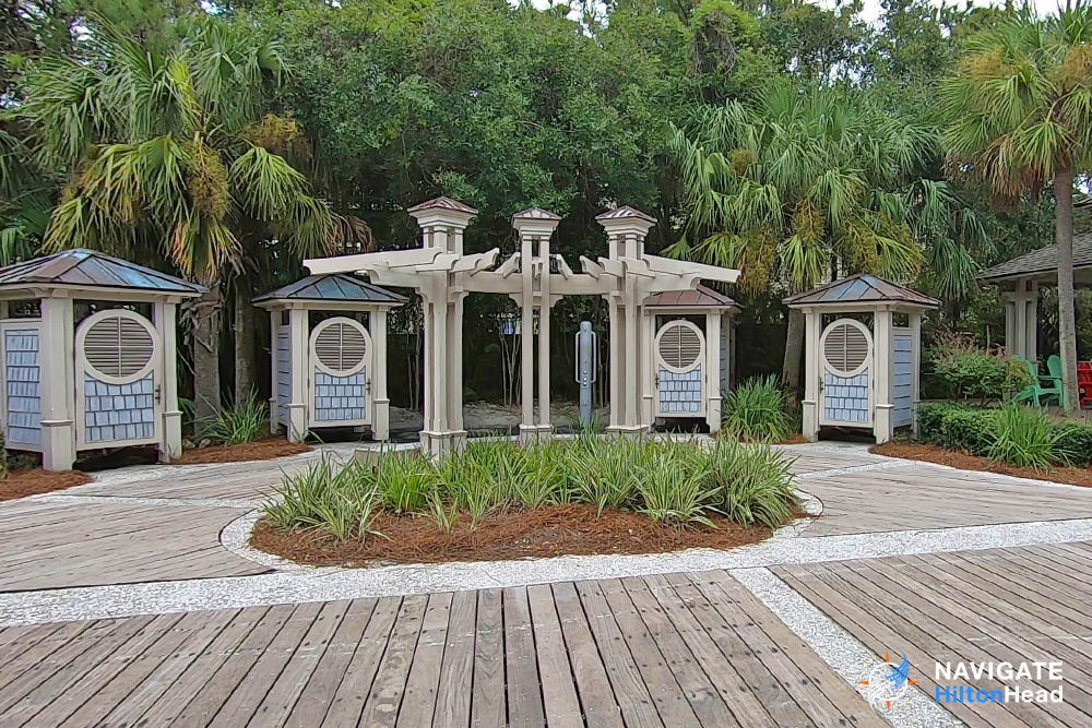 Changing Stations and outdoor showers at Coligny Beach Park