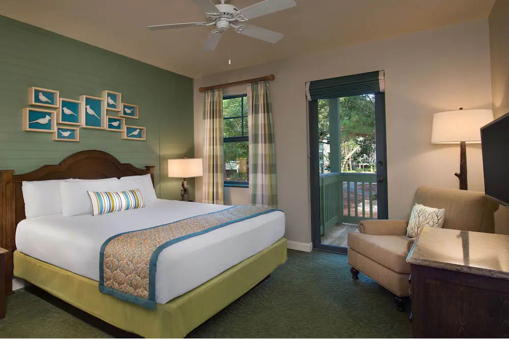 Master Bedroom in the 2 Bedroom Villa at the Disney Hilton Head Resort 1000