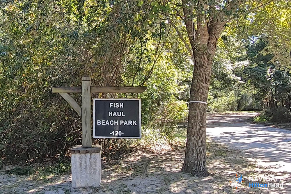 Entrance sign to Fish Haul Beach Park 1000