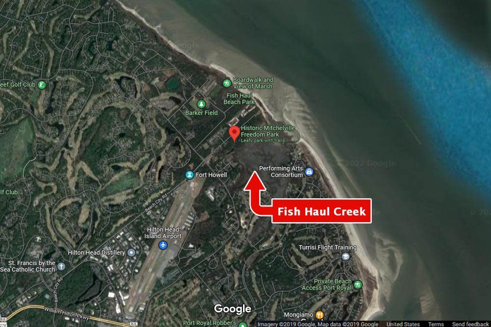 Fish Haul Creek Map at Hilton Head Island 1000
