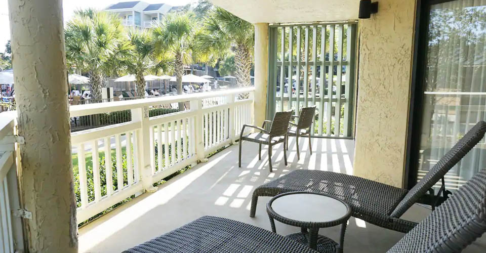 One Bedroom Luxury First Floor Suite huge Balcony at the Omni Hilton Head Oceanfront Resort 960