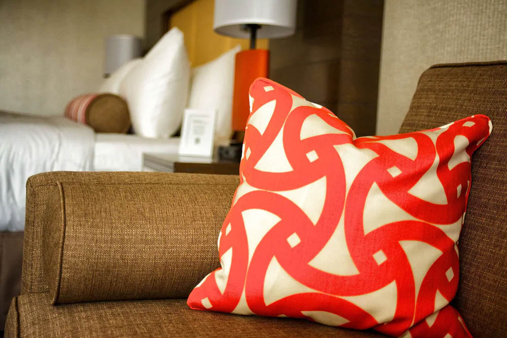 Standard King room sleeper sofa in the Sonesta Hilton Head 1000