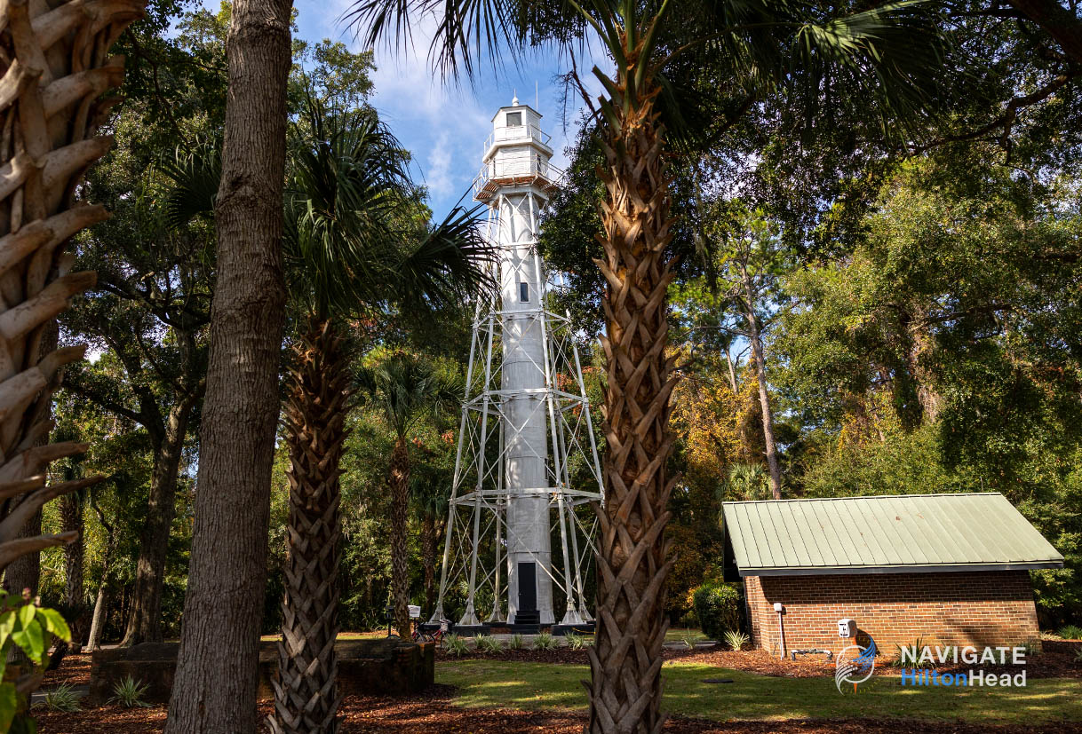 View from the trees Hilton Head Rear Range Lighthouse in Leamington 1200